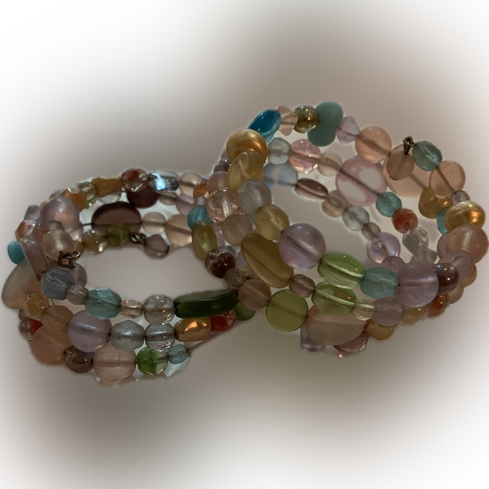 Two Glass Bead Bracelets - Picture 1 of 5